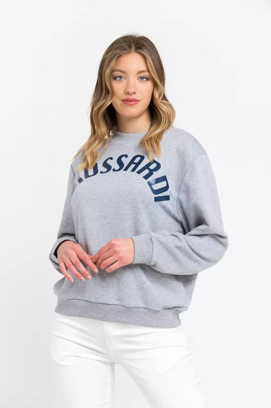Felpa da donna in cotone grigio Trussardi