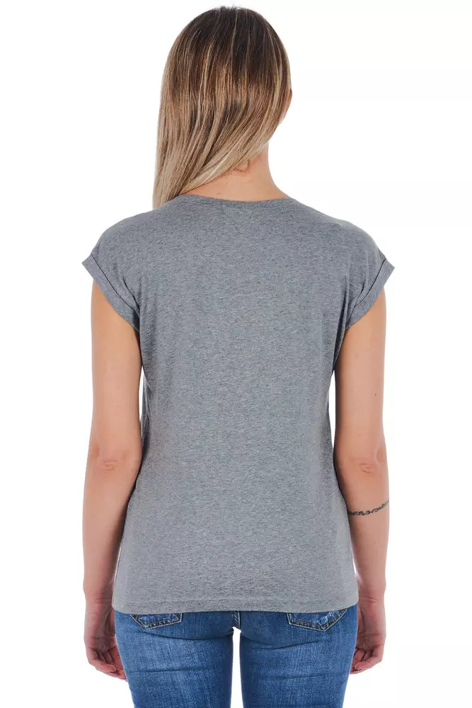 Maglietta da donna in cotone grigio Frankie Morello