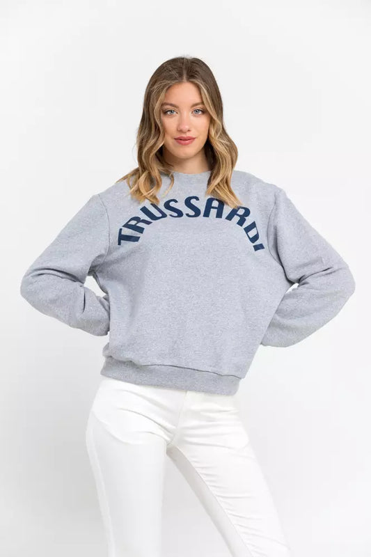 Felpa da donna in cotone grigio Trussardi