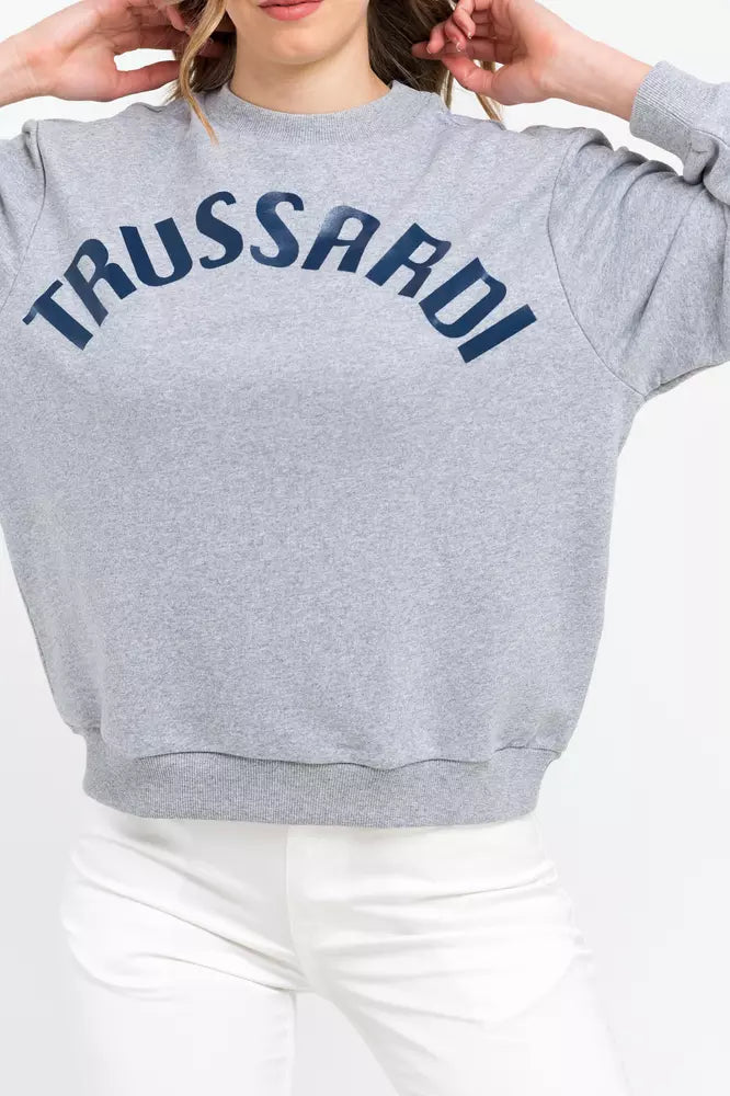 Felpa da donna in cotone grigio Trussardi