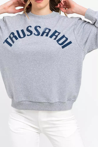 Felpa da donna in cotone grigio Trussardi