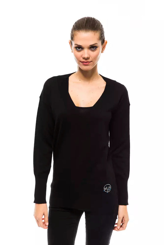 Maglione da donna in lana nera Montana Blu