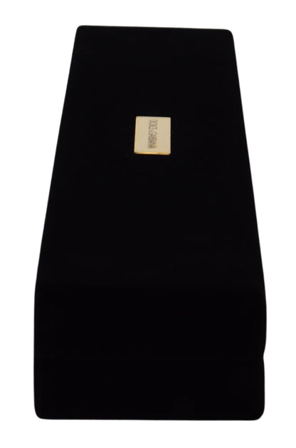 Scatola portagioie con placca logo in velluto nero Dolce &amp; Gabbana