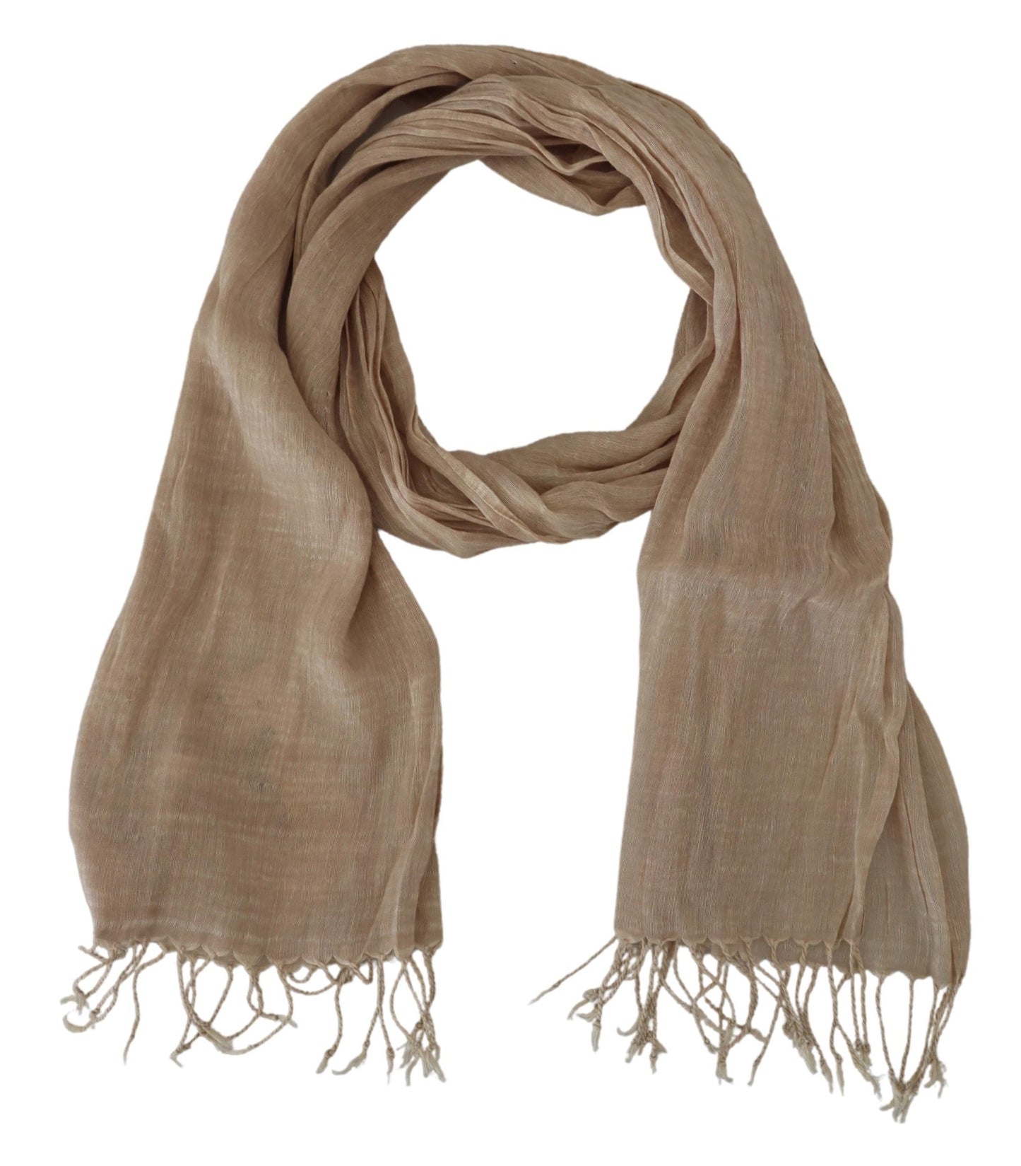 Sciarpa con frange e foulard in cotone beige Costume National