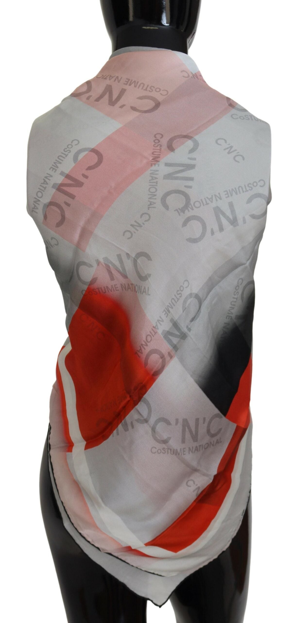 Sciarpa foulard scialle grigio rosso Costume National