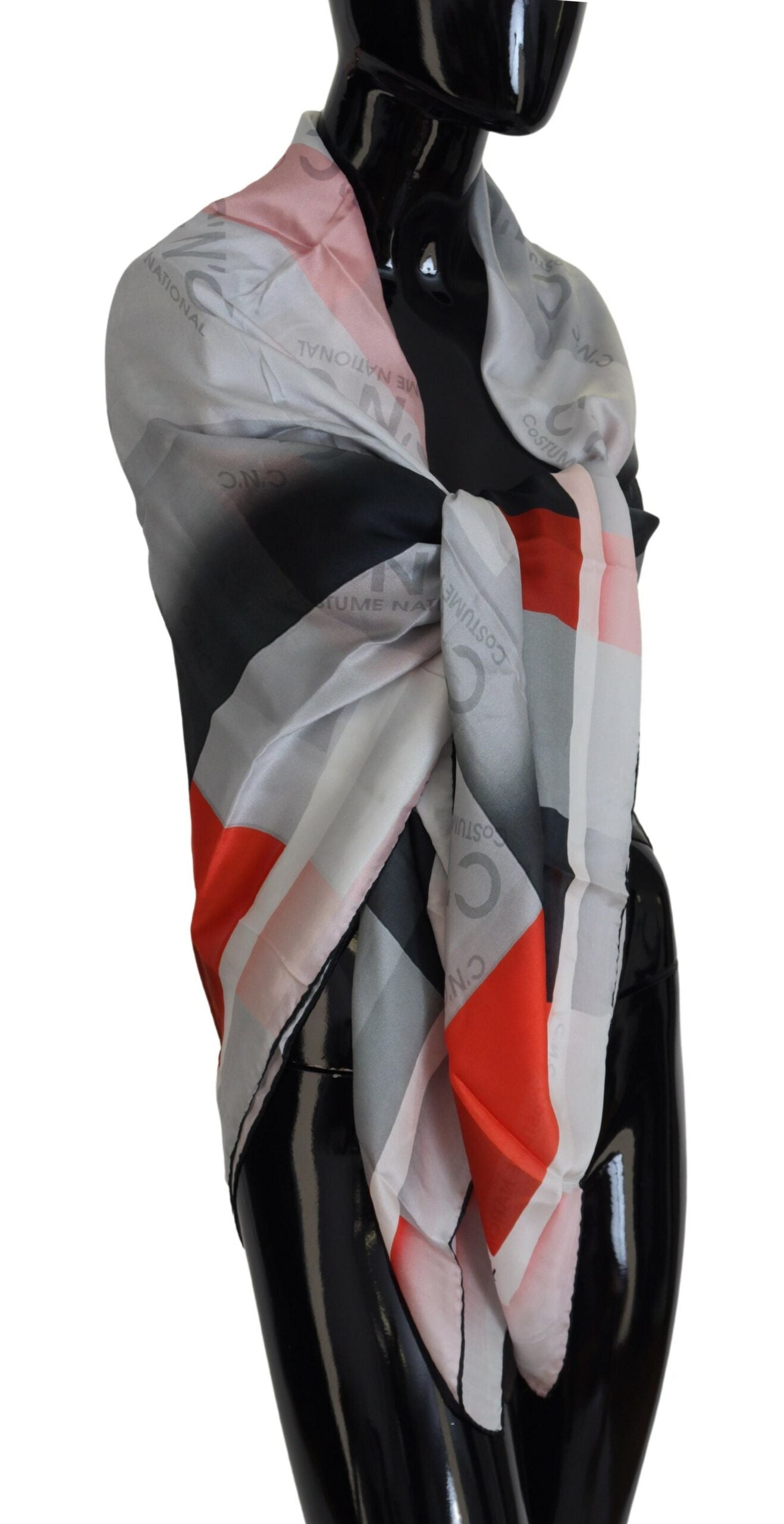 Sciarpa foulard scialle grigio rosso Costume National