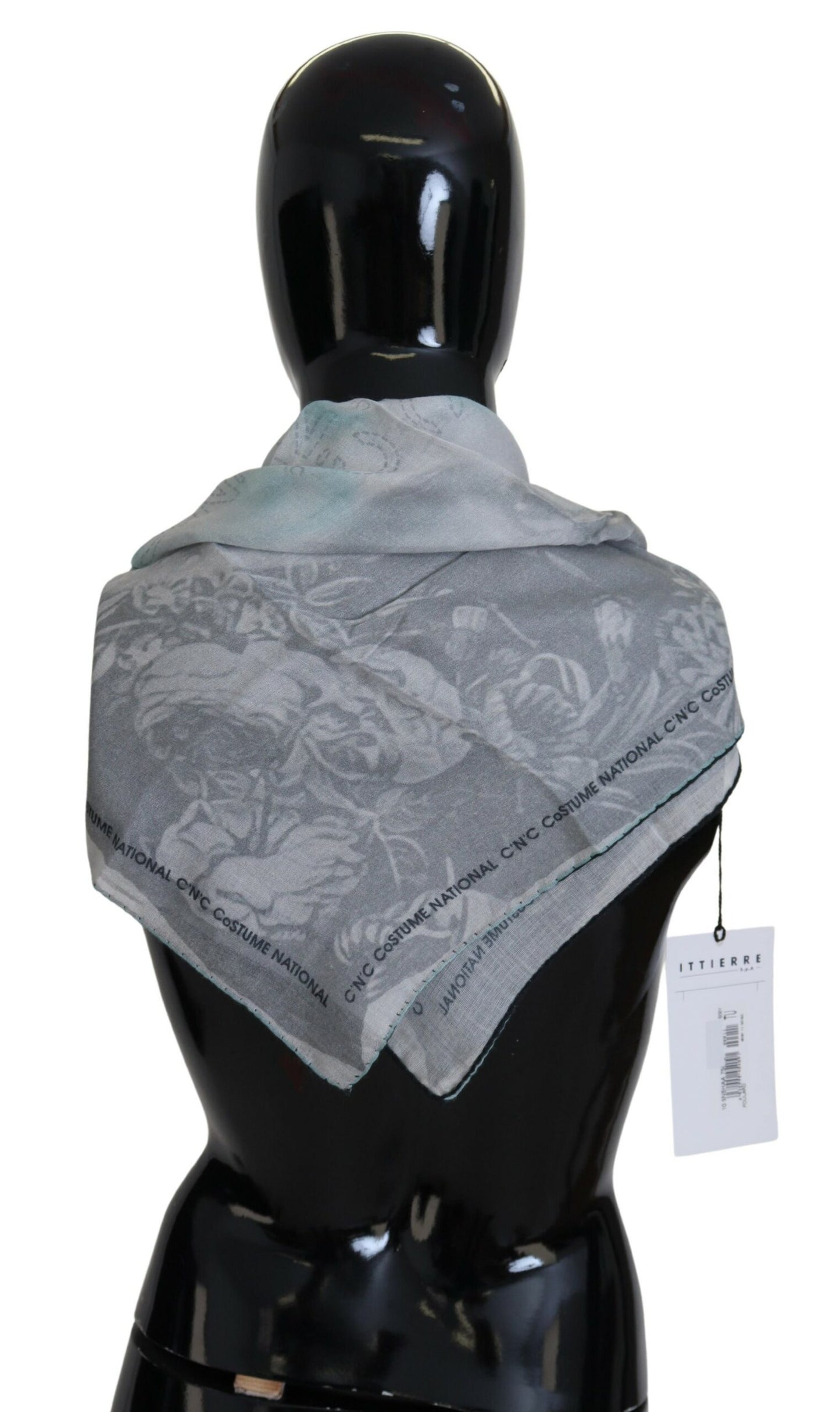 Sciarpa con stampa grigia e foulard di marca Costume National