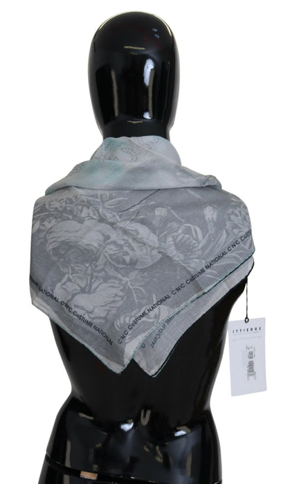 Sciarpa con stampa grigia e foulard di marca Costume National