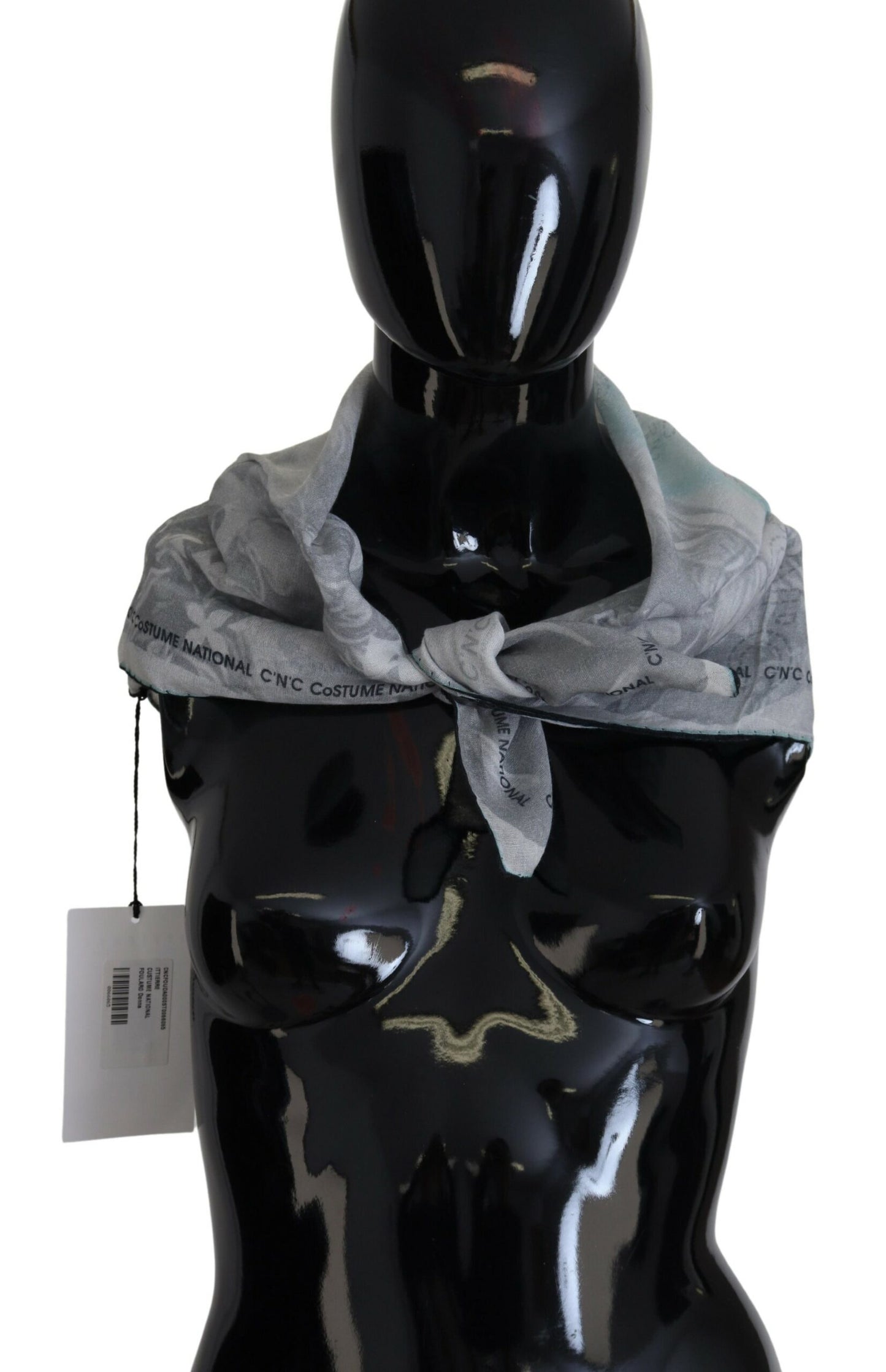 Sciarpa con stampa grigia e foulard di marca Costume National
