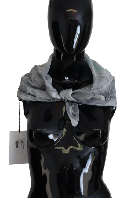 Sciarpa con stampa grigia e foulard di marca Costume National