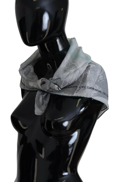 Sciarpa con stampa grigia e foulard di marca Costume National