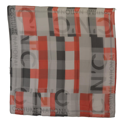 Sciarpa foulard scialle grigio rosso Costume National