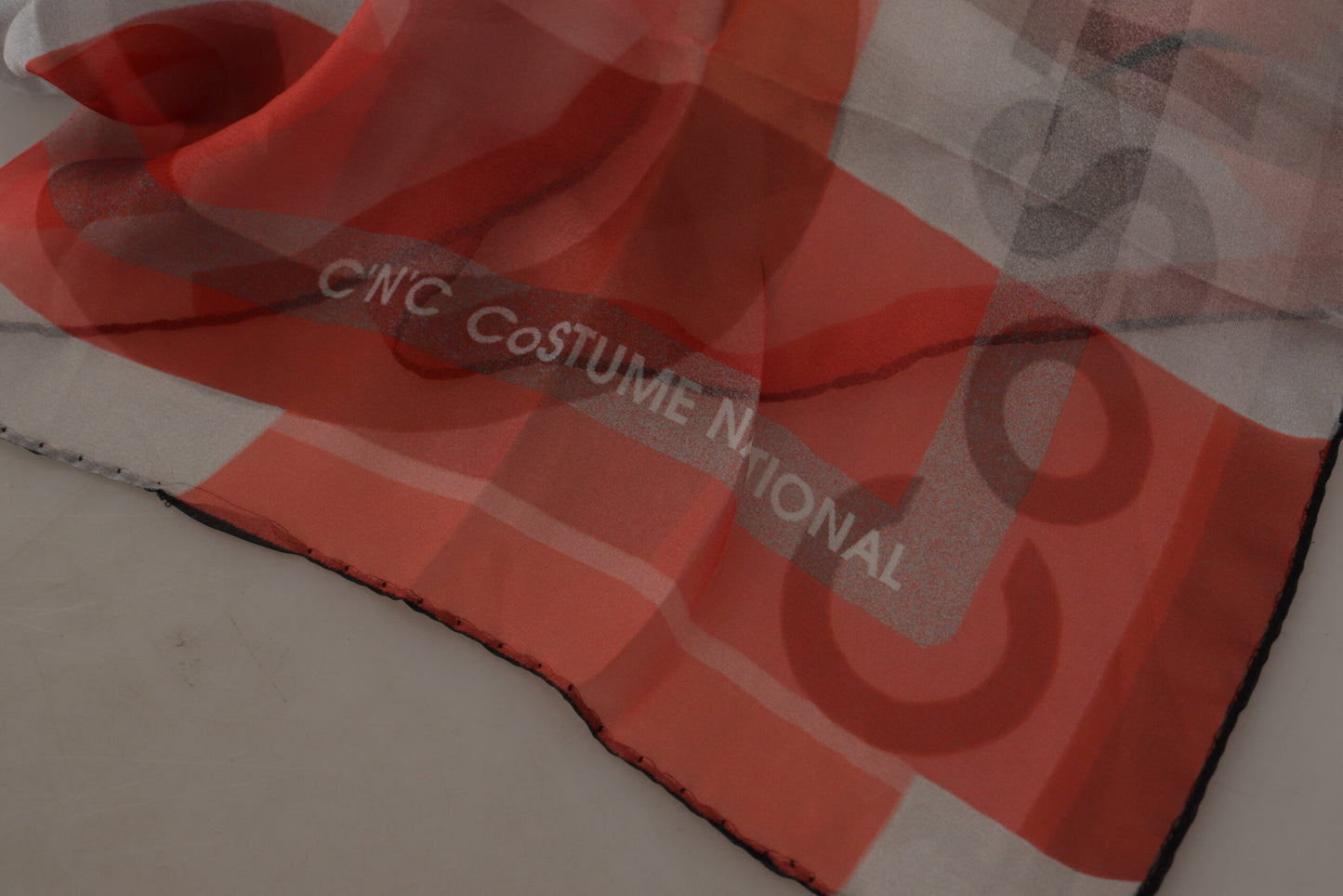 Sciarpa foulard scialle grigio rosso Costume National