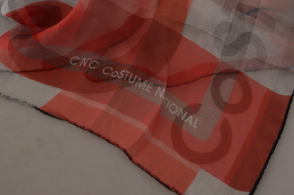 Sciarpa foulard scialle grigio rosso Costume National