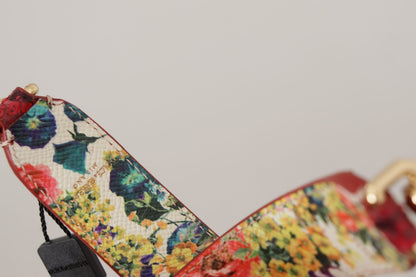 Tracolla reversibile Dolce &amp; Gabbana in pelle esotica rossa con cristalli