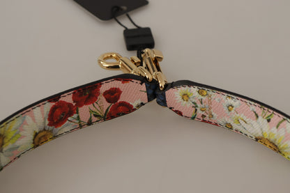 Tracolla reversibile Dolce &amp; Gabbana in pelle esotica blu con cristalli