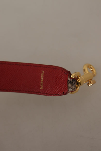 Tracolla borchiata in pelle di pitone marrone Dolce &amp; Gabbana