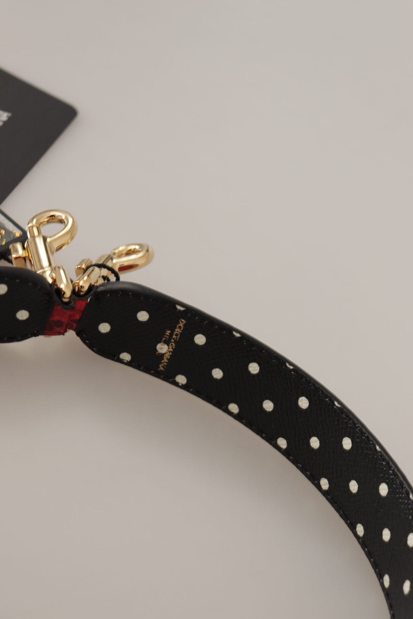 Tracolla reversibile Dolce &amp; Gabbana in pelle di pitone rossa con cristalli