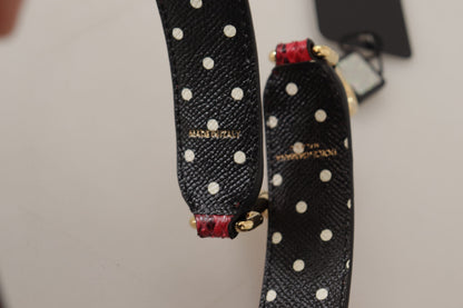 Tracolla reversibile Dolce &amp; Gabbana in pelle di pitone rossa con cristalli