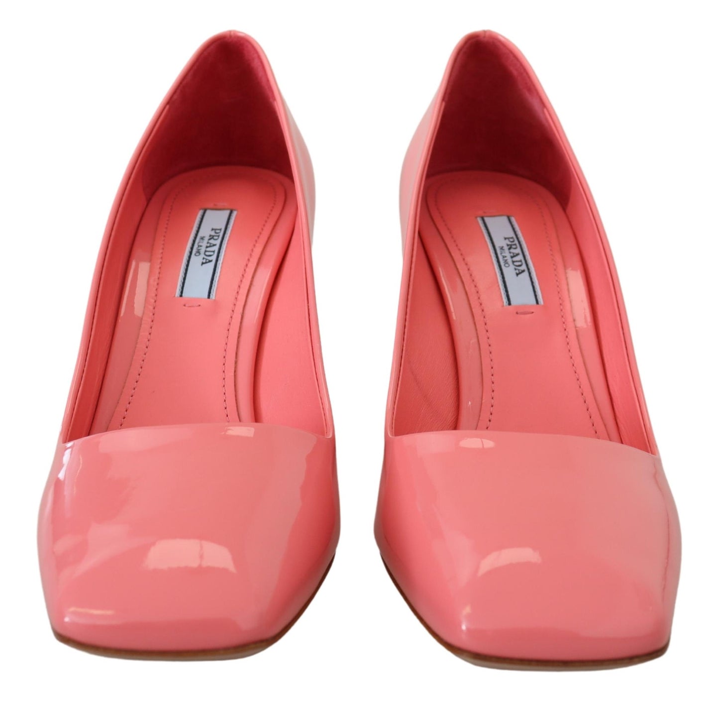 Prada - Décolleté classiche con tacco a blocco in vernice rosa