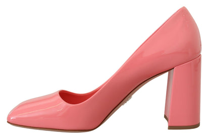 Prada - Décolleté classiche con tacco a blocco in vernice rosa