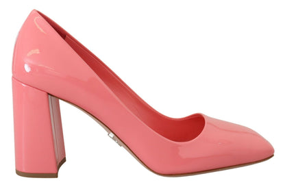 Prada - Décolleté classiche con tacco a blocco in vernice rosa