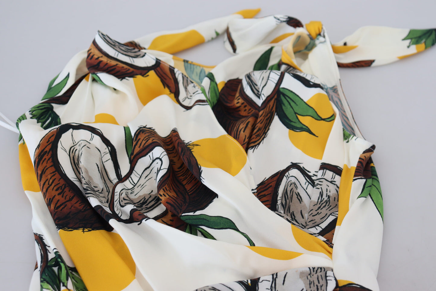 Dolce &amp; Gabbana Mini abito in seta con stampa cocco bianca