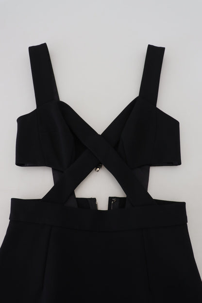 Dolce &amp; Gabbana Abito midi aderente in viscosa nera