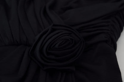 Dolce &amp; Gabbana Abito monospalla in lana con tubino nero