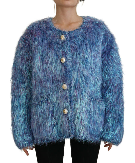 Giacca cappotto con frange in poliestere multicolore Dolce &amp; Gabbana