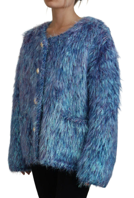 Giacca cappotto con frange in poliestere multicolore Dolce &amp; Gabbana