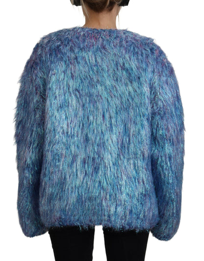 Giacca cappotto con frange in poliestere multicolore Dolce &amp; Gabbana