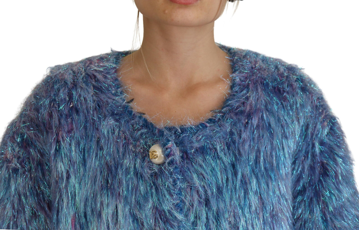 Giacca cappotto con frange in poliestere multicolore Dolce &amp; Gabbana
