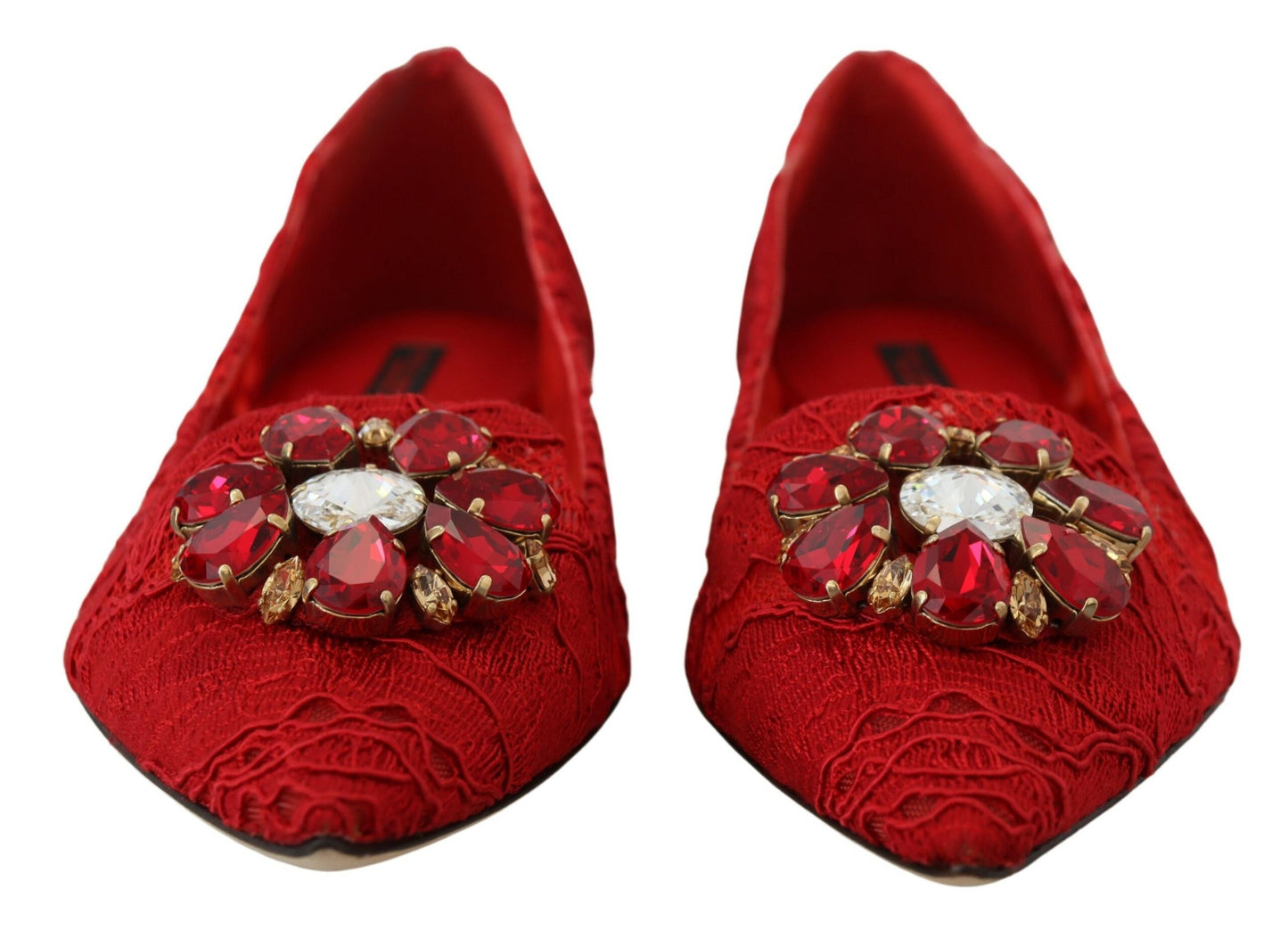 Dolce &amp; Gabbana Mocassini con cristalli rossi Taormina Scarpe basse