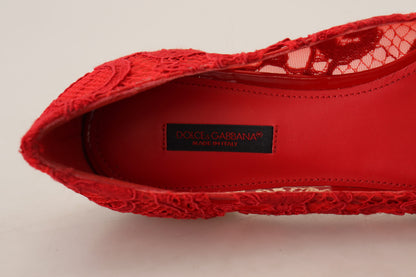 Dolce &amp; Gabbana Mocassini con cristalli rossi Taormina Scarpe basse