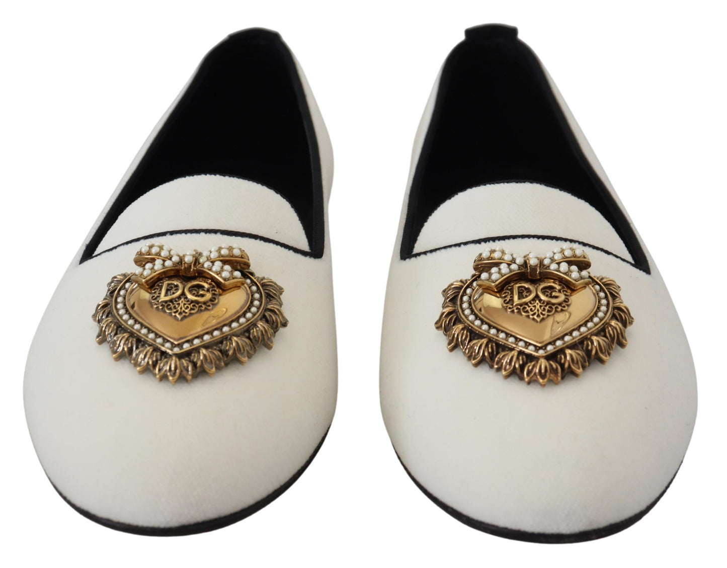 Mocassini e scarpe basse Dolce &amp; Gabbana in velluto bianco