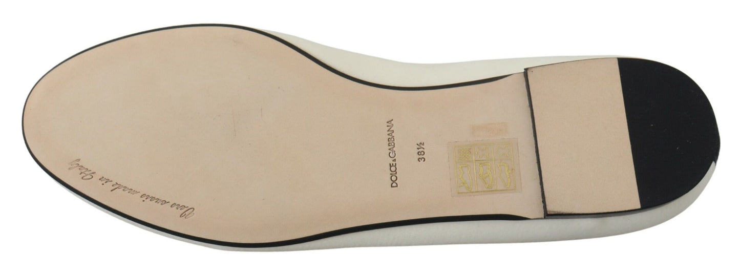 Mocassini e scarpe basse Dolce &amp; Gabbana in velluto bianco