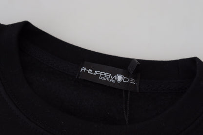 Maglione pullover a maniche lunghe stampato nero Philippe Model