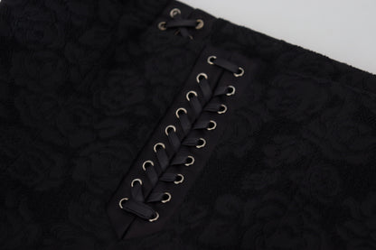 Gonna a tubino sopra il ginocchio in broccato nero Dolce &amp; Gabbana