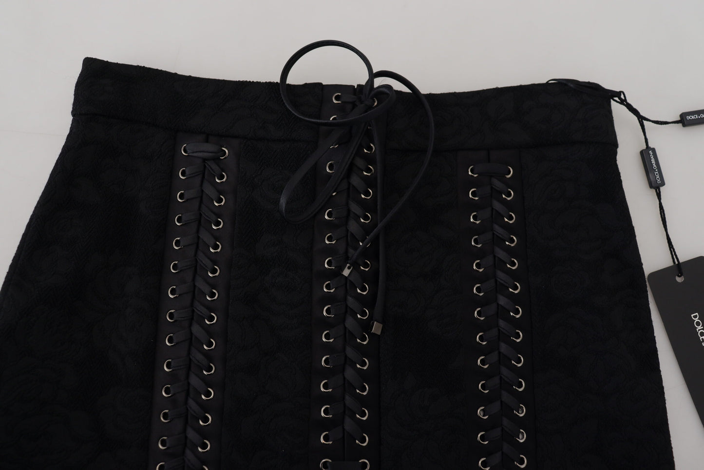 Gonna a tubino sopra il ginocchio in broccato nero Dolce &amp; Gabbana