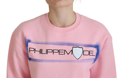 Maglione pullover a maniche lunghe stampato rosa Philippe Model