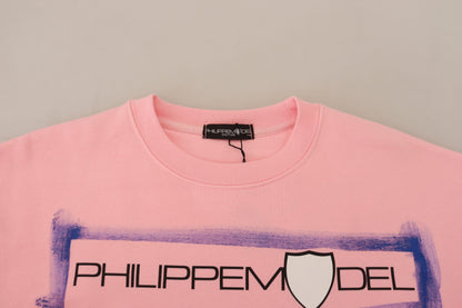 Maglione pullover a maniche lunghe stampato rosa Philippe Model