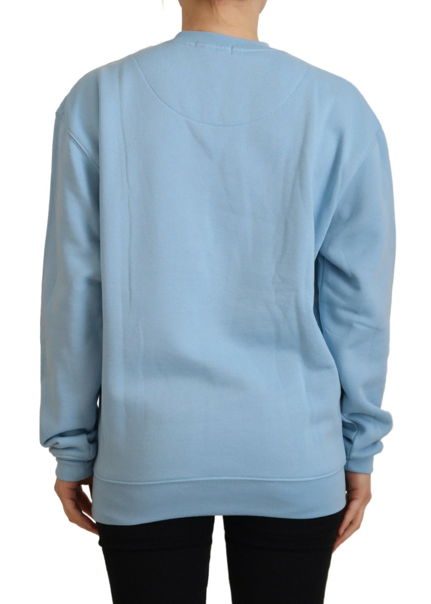 Maglione a maniche lunghe con logo stampato azzurro Philippe Model