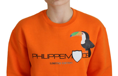 Maglione pullover a maniche lunghe stampato arancione Philippe Model