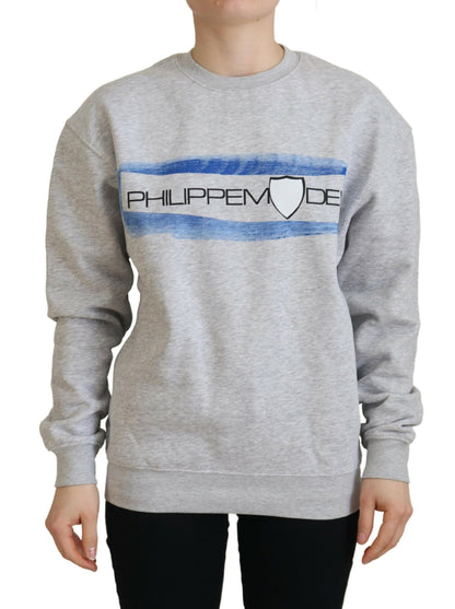 Maglione pullover a maniche lunghe stampato grigio Philippe Model