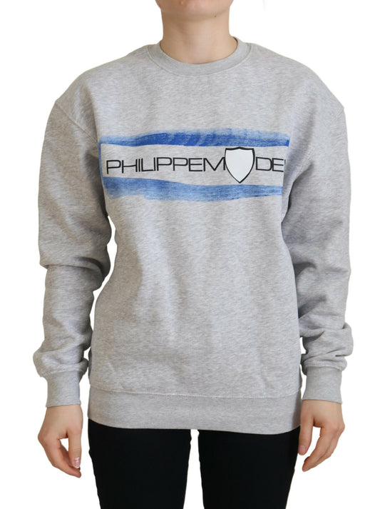 Maglione pullover a maniche lunghe stampato grigio Philippe Model