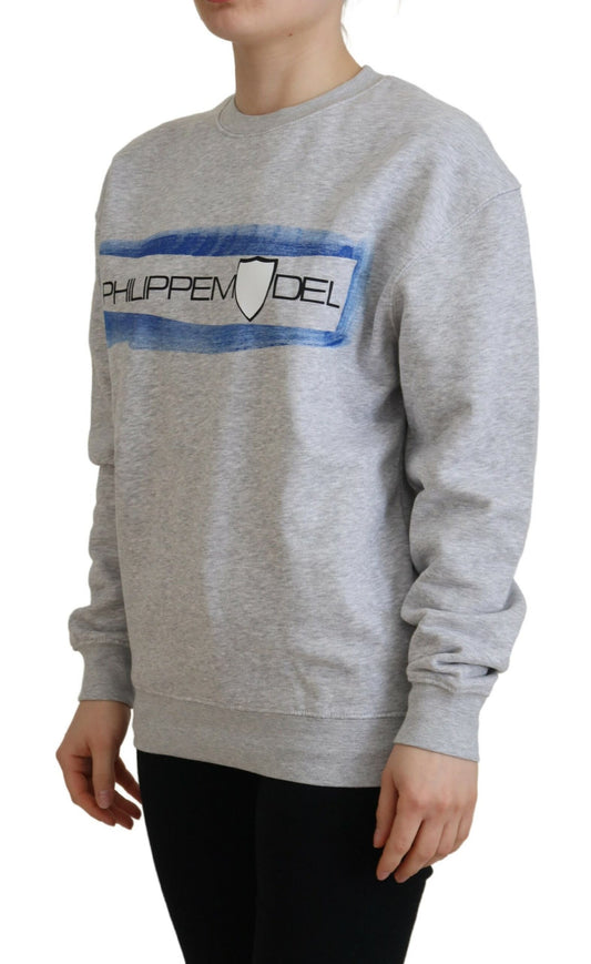 Maglione pullover a maniche lunghe stampato grigio Philippe Model