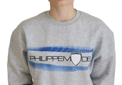 Maglione pullover a maniche lunghe stampato grigio Philippe Model