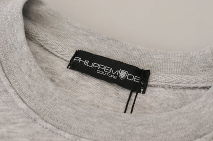Maglione pullover a maniche lunghe stampato grigio Philippe Model