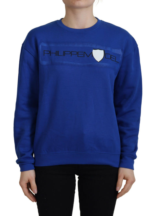 Maglione pullover a maniche lunghe stampato blu Philippe Model